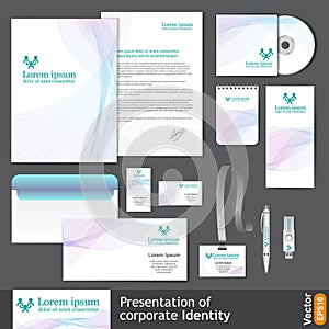 Light corporate identity template for medical company.