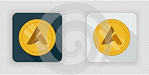 Light and dark Ardor crypto currency icon photo