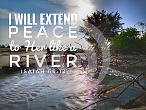 Peace quote from bible verse design for Christianity of the day, be encouraged. photo
