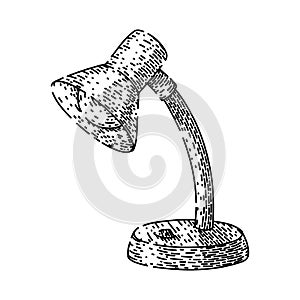 light desk lamp sketch hand drawn vector