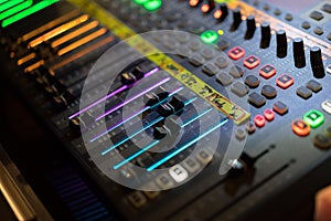 Light of digital Audio mixer fader