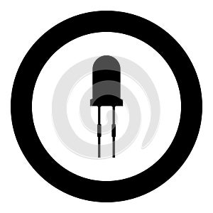 Light diode black icon in circle