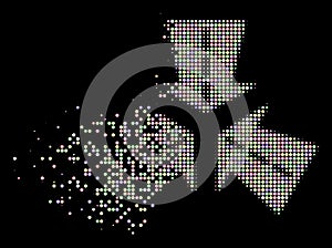 Light Dissolved Dot Halftone Merge Directions Icon