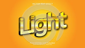 Light effect 3d text effect design. photo