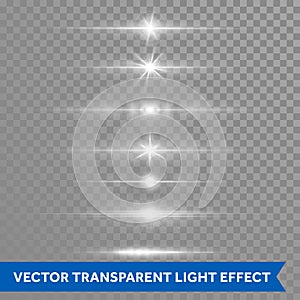 Light effect or star shine lens flare vector isolated icons transparent background