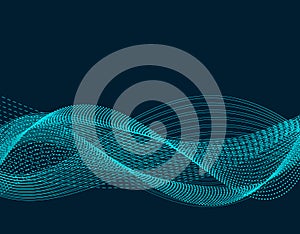 Light effects. Abstract discrete waves of blue neon color. Isolated on black background. illustration photo