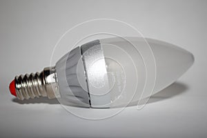 Light-emitting diode bulb on a light background