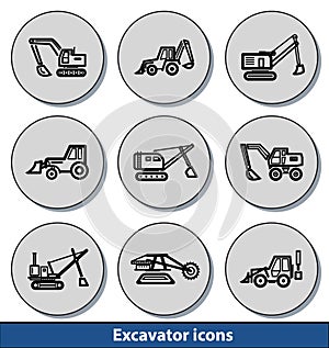 Light excavator icons