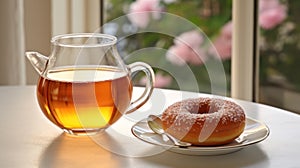 Light-filled Tea Pitcher And Donut: A Quiet Potency In Patty Maher\'s Kolsch Photo photo