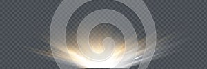 Light flare special effect with rays of light and magic sparkles. Glow transparent vector light effect set, explosion