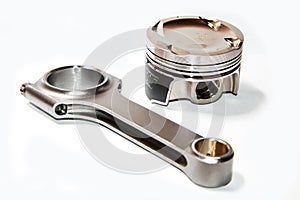 Light forged sport and racing piston and connecting rod
