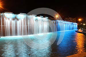 Light fountains in Paseo Santa Lucia photo