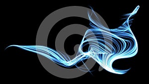 Light glow abstract effect black background. 3d illustration, 3d rendering