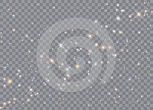 Light glow effect stars. Vector sparkles on transparent background.