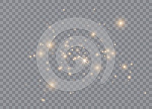 Light glow effect stars. Vector sparkles on transparent background. Christmas abstract pattern