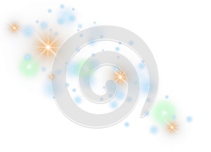 Light glow effect stars. Vector sparkles on transparent background. Sparkling magic dust particles