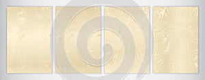 Light Gold Marble Background Set. Elegant Beige Texture Collection