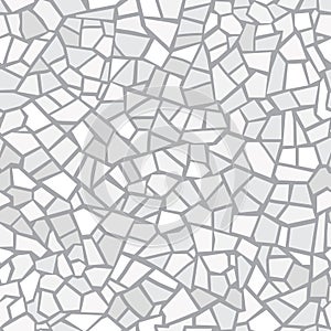 Light gray abstract mosaic seamless pattern. Vector background. Endless texture. Ceramic tile fragments.