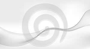 Light gray background with transparent wave. Minimal vector graphics