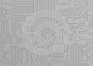 Light gray illustration of circuit board / CPU close up as concept for digitization