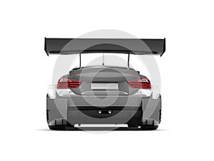 Light gray modern super car - back view