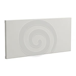 Light gray rectangular object positioned at an angle on a white background