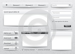 Light gray skin web elements