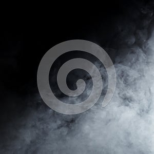 Light gray smoke on a black background