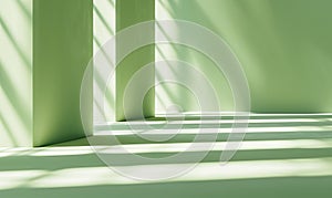 A light green background with light and shadow effects, creating an empty space for product display