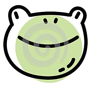 Light green frog head, icon