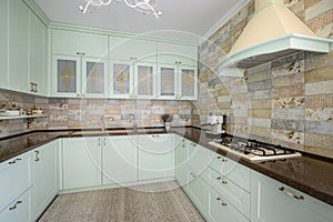 Modern white kitchen clean interior design