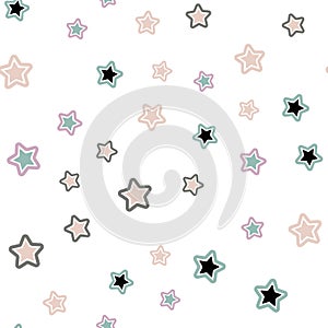 Light Green, Red vector seamless background with colored stars.