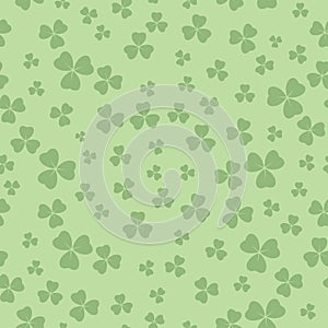 Light green seamless pattern for patricks day - vector background with shamrock