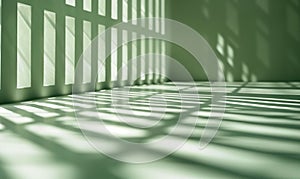 Light green shadow background with window and floor