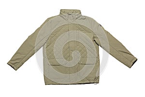 Light green stylish men's jacket insulated on a white background