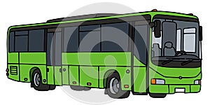 The light green touristic bus