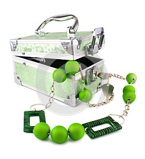 Light green trunk, beads and armlet isolated