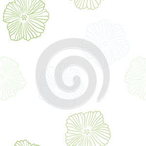 Light Green, Yellow vector seamless abstract pattern with flowers.