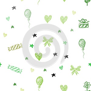 Light Green, Yellow vector seamless template in carnival style.