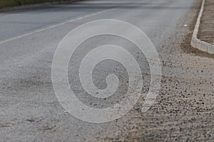 Light grey asphalt on the new road