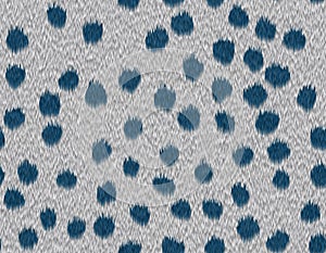Light grey cheetah fur with blue spots, short hair