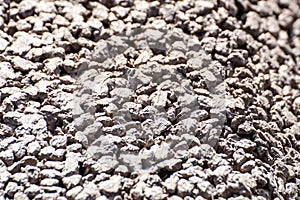 Light grey gravel Pebble floor texture, top view.