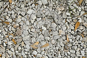 Light grey gravel (Pebble) floor texture, top view, Pebbles back