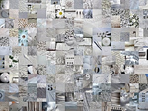 LIGHT GREY patchwork photomontage background photo