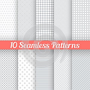 Light grey seamless patterns for universal