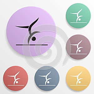 Light gymnastics badge color set icon. Simple glyph, flat vector of sport icons for ui and ux, website or mobile application