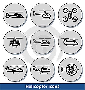 Light helicopter icons