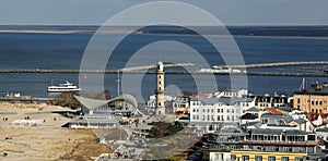 Light house area in WarnemÃÂ¼nde, Germany photo