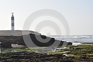 Light house in the coastal beach of Dwarka