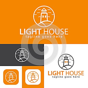 light house logo design.simple Modern abstract vector illustration icon style design.minimal Black and white color